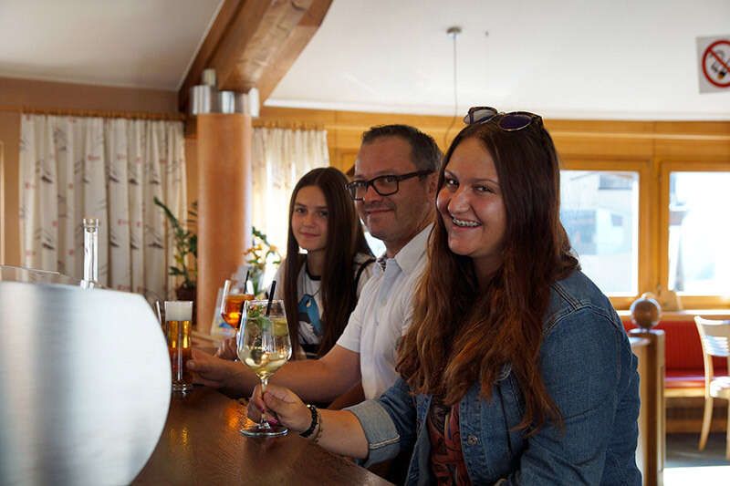 At the bar in the Café Restaurant Krismer in Fiss